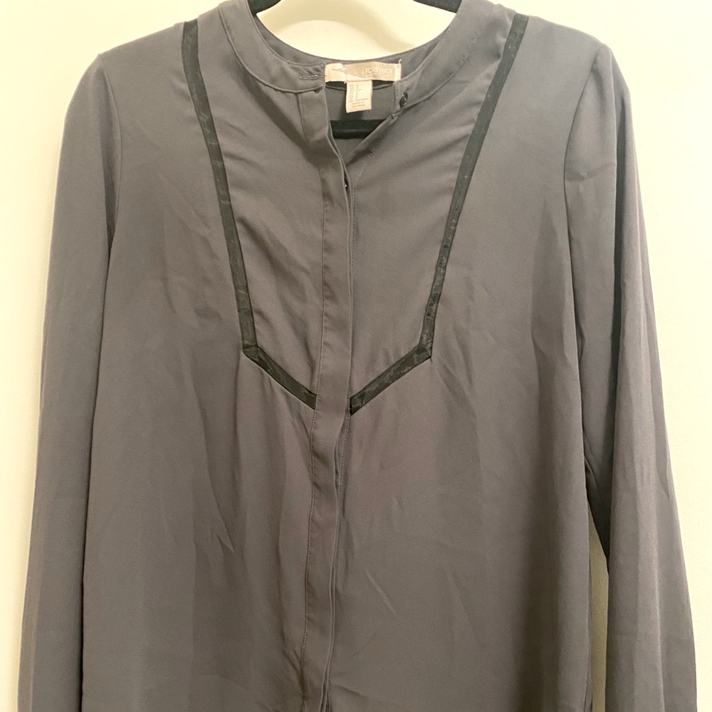 Long sleeve blouse with sheer detail